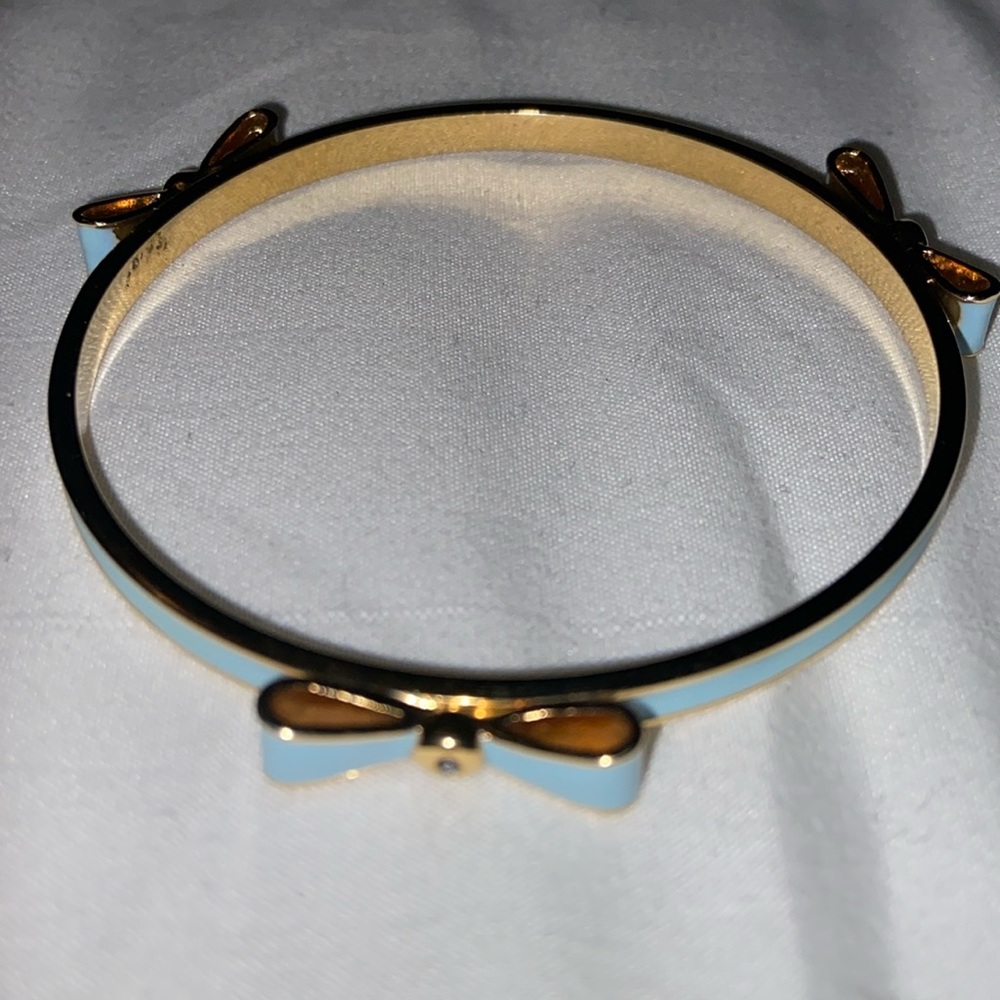 Bangle blue bracelet with bows